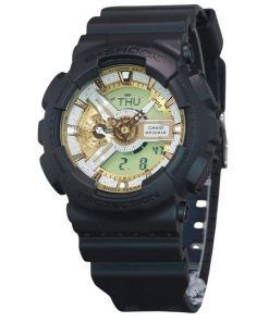 Casio G-Shock 아날로그 디지털 레진 스트랩 골드 다이얼 쿼츠 GA-110CD-1A9 200M 남성용 시계