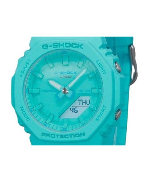 Casio G-Shock 아날로그 디지털 레진 스트랩 청록색 다이얼 쿼츠 GMA-P2100-2A 200M 여성용 시계