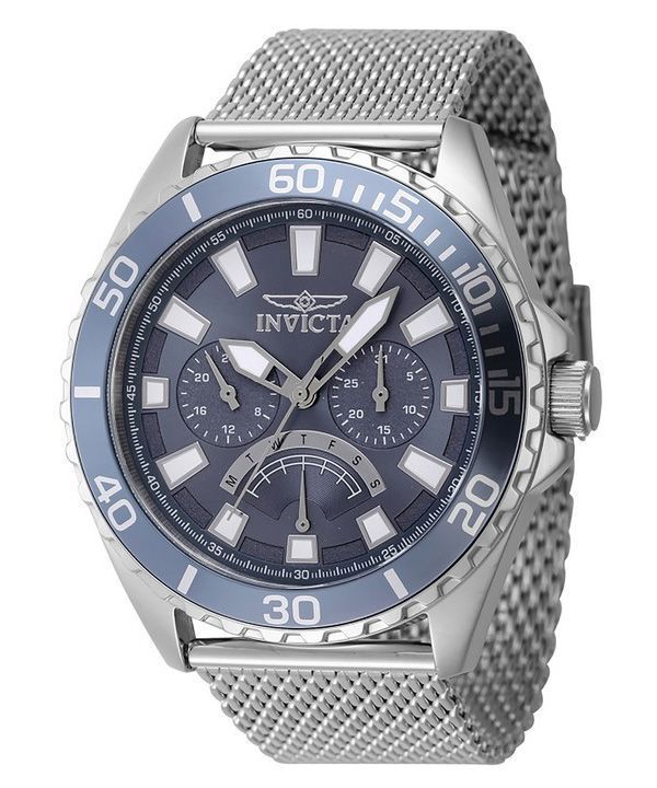인빅타 프로 다이버 레트로그레이드 GMT 스테인레스 스틸 블루 다이얼 쿼츠 46905 남성용 시계
