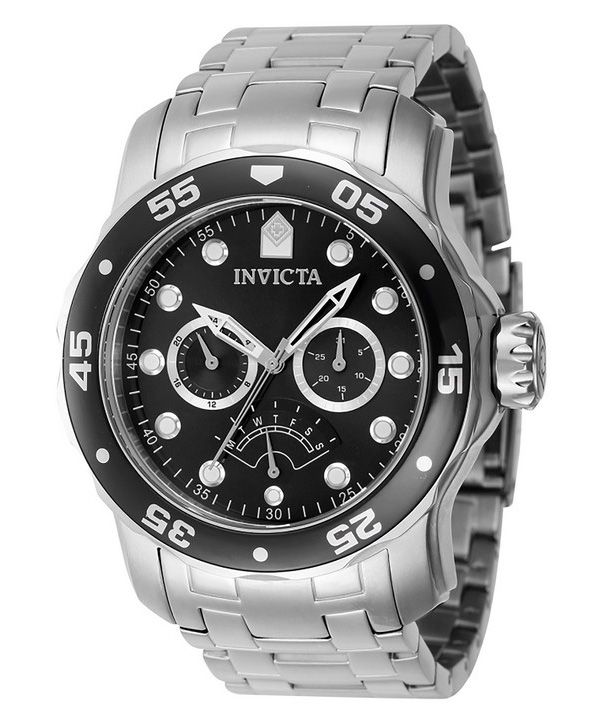 Invicta Pro Diver Retrograde GMT 블랙 다이얼 쿼츠 다이버 46992 200M 남성용 시계