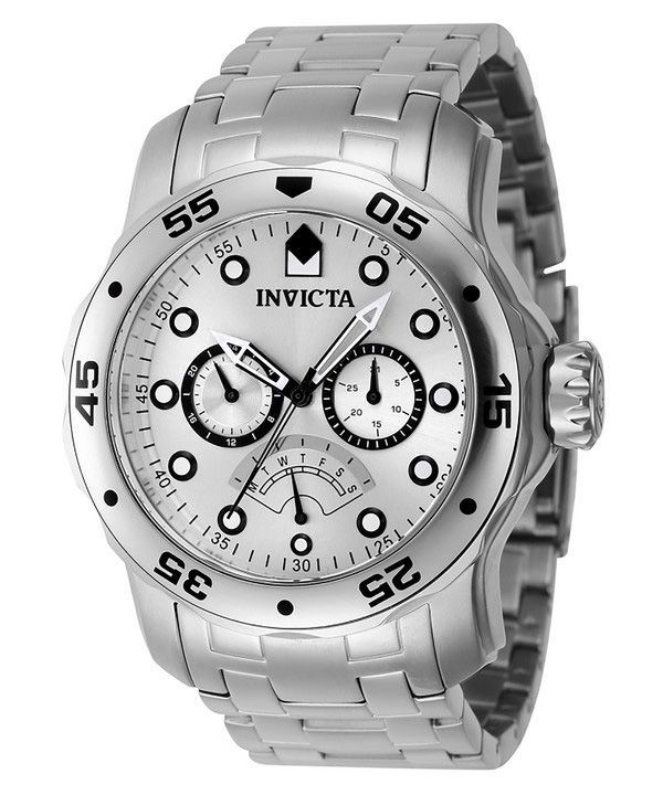 Invicta Pro Diver Retrograde GMT 실버 다이얼 쿼츠 다이버 46994 200M 남성용 시계