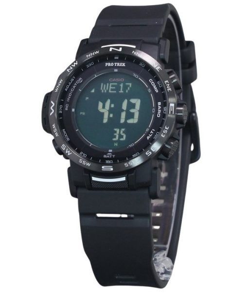 Casio Pro Trek Climber 디지털 바이오 기반 수지 스트랩 터프 솔라 PRW-35Y-1B 100M 남성용 시계