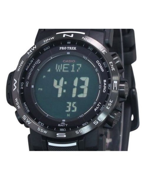 Casio Pro Trek Climber 디지털 바이오 기반 수지 스트랩 터프 솔라 PRW-35Y-1B 100M 남성용 시계