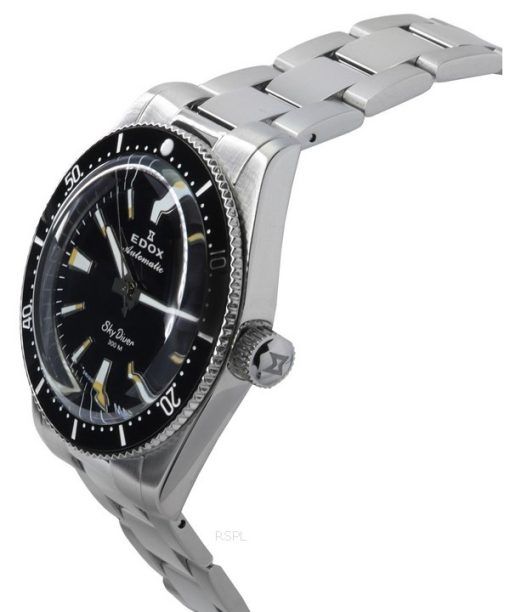 Edox Skydiver 38 날짜 스테인레스 스틸 블랙 다이얼 자동 다이버 801313NMNIB 300M 스위스 제 남성용 시계