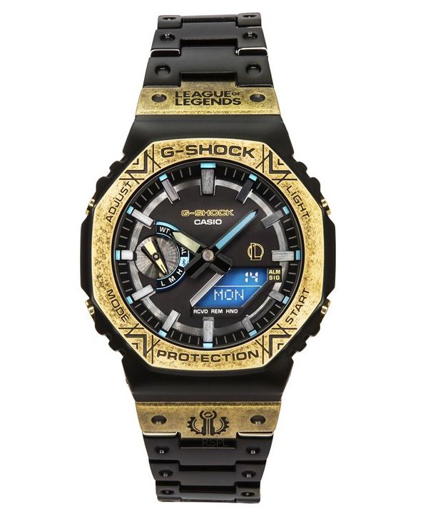 카시오 G-Shock 리그 오브 레전드 콜라보레이션 모델 아날로그 디지털 스마트폰 링크 블루투스 솔라 GM-B2100LL-1A 200M 남성용 시계