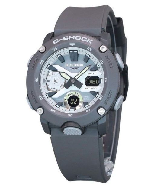 Casio G-Shock Hidden Glow 시리즈 아날로그 디지털 수지 스트랩 그레이 다이얼 쿼츠 GA-2000HD-8A 200M 남성용 시계