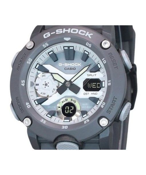 Casio G-Shock Hidden Glow 시리즈 아날로그 디지털 수지 스트랩 그레이 다이얼 쿼츠 GA-2000HD-8A 200M 남성용 시계