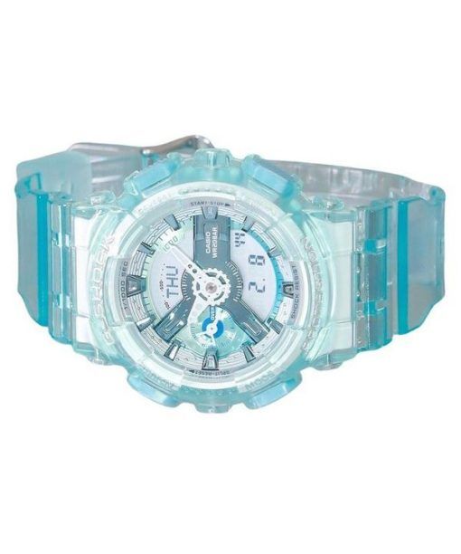 Casio G-Shock 아날로그 디지털 가상 세계 반투명 라이트 블루 멀티 컬러 다이얼 쿼츠 GMA-S110VW-2A 200M 여성용 시계