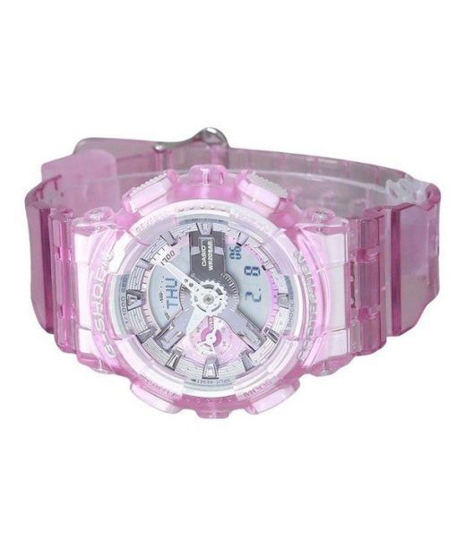 Casio G-Shock 아날로그 디지털 가상 세계 반투명 핑크 멀티 컬러 다이얼 쿼츠 GMA-S110VW-4A 200M 여성용 시계