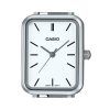 카시오 표준 아날로그 스테인레스 스틸 화이트 다이얼 쿼츠 LTP-V009D-7E 여성용 시계