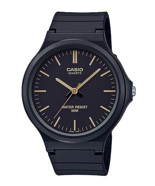 Casio 표준 아날로그 레진 스트랩 블랙 다이얼 쿼츠 MW-240-1E2V 남성용 시계