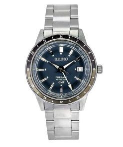 세이코 Presage Style60&#39,s GMT 스테인레스 스틸 블루 다이얼 오토매틱 SSK009J1 남성용 시계