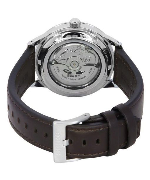 세이코 Presage Style60&#39,s GMT 송아지 가죽 스트랩 블랙 다이얼 오토매틱 SSK013J1 남성용 시계