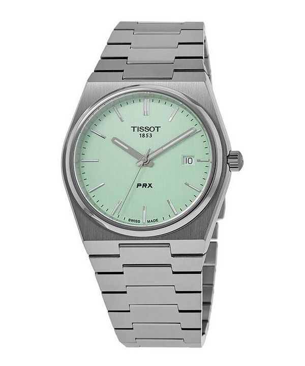 티쏘 T-Classic PRX 스테인레스 스틸 Light Green 다이얼 쿼츠 T137.410.11.091.01 100M 남녀공용 시계