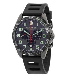 Victorinox Swiss Army Fieldforce 스포츠 크로노그래프 고무 스트랩 그레이 다이얼 쿼츠 241891 100M 남성용 시계