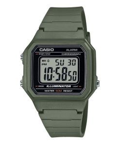 Casio 청소년 디지털 레진 스트랩 쿼츠 W-217H-3AV 남성용 시계