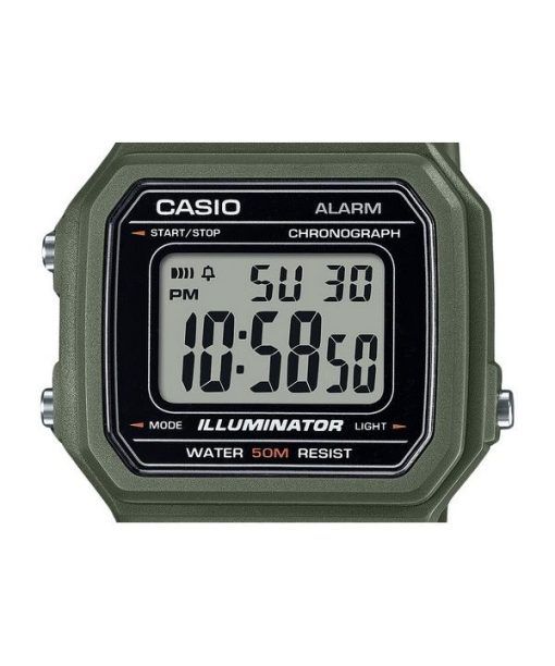 Casio 청소년 디지털 레진 스트랩 쿼츠 W-217H-3AV 남성용 시계