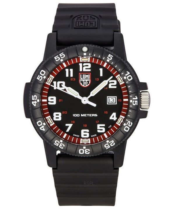 Luminox SEA Turtle Giant 플라스틱 스트랩 블랙 다이얼 스위스 쿼츠 XS.0335 100M 남성용 시계