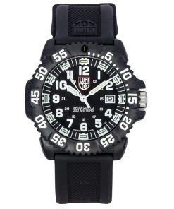 Luminox Original NAVY Seal 고무 스트랩 블랙 다이얼 스위스 쿼츠 다이버 XS.3051.F 200M 남성용 시계