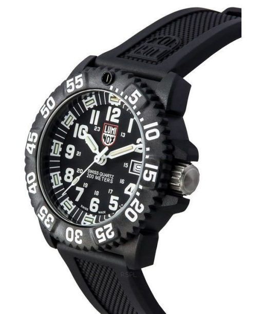 Luminox Original NAVY Seal 고무 스트랩 블랙 다이얼 스위스 쿼츠 다이버 XS.3051.F 200M 남성용 시계