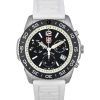 Luminox Pacific 다이버 크로노그래프 화이트 고무 스트랩 블랙 다이얼 스위스 쿼츠 다이버 XS.3141 200M 남성용 시계