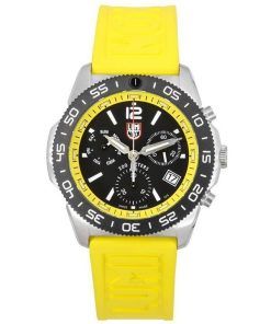 Luminox Pacific 다이버 크로노그래프 노란색 고무 스트랩 블랙 다이얼 스위스 쿼츠 다이버 XS.3145 200M 남성용 시계