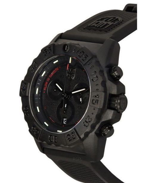 Luminox Navy SEAL 크로노그래프 고무 스트랩 블랙 다이얼 스위스 쿼츠 다이버 XS.3581.SIS 200M 남성용 시계