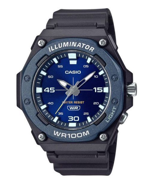Casio 표준 아날로그 레진 스트랩 블루 다이얼 쿼츠 MW-620H-2AV 100M 남성용 시계