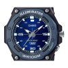 Casio 표준 아날로그 레진 스트랩 블루 다이얼 쿼츠 MW-620H-2AV 100M 남성용 시계