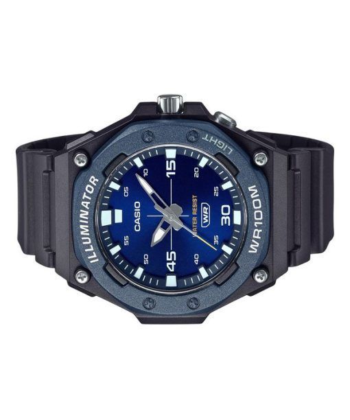 Casio 표준 아날로그 레진 스트랩 블루 다이얼 쿼츠 MW-620H-2AV 100M 남성용 시계