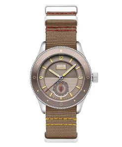 AVI-8 Flyboy Airmaster Sector Meca-Quartz 실버 페더 그레이 나일론 스트랩 그레이 다이얼 AV-4112-03 남성용 시계