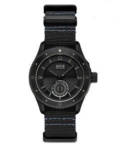 AVI-8 Flyboy Airmaster Sector Meca-Quartz 제트 블랙 나일론 스트랩 블랙 다이얼 AV-4112-05 남성용 시계