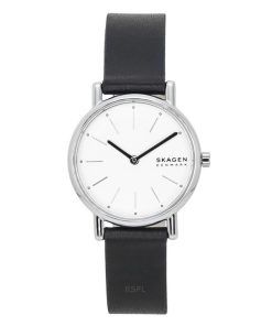 Skagen Signatur Lille Leather Strap 화이트 다이얼 쿼츠 SKW3120 여성용 시계