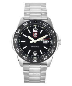 Luminox Pacific 다이버 스테인레스 스틸 검은색 다이얼 쿼츠 XS.3122 200M 남성용 시계