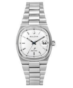 Bulova Classic Super Seville 262kHz Precisionist 스테인리스 스틸 브레이슬릿 실버 다이얼 쿼츠 96B444 남성용 시계