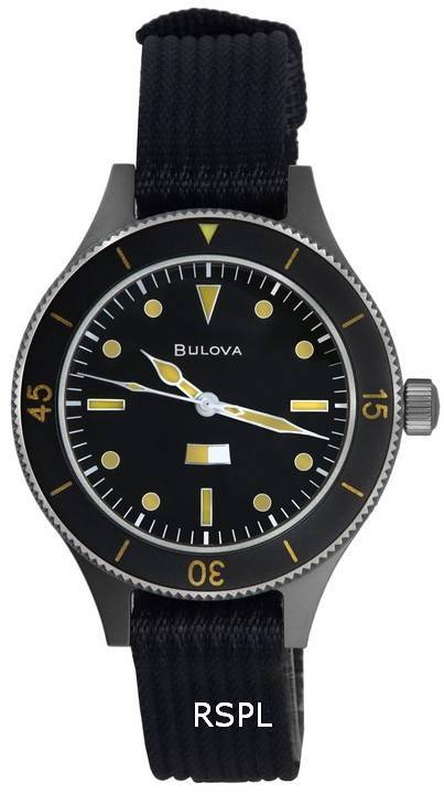 Bulova Archive Mil-Ships 블랙 다이얼 자동 98A266 남성용 시계