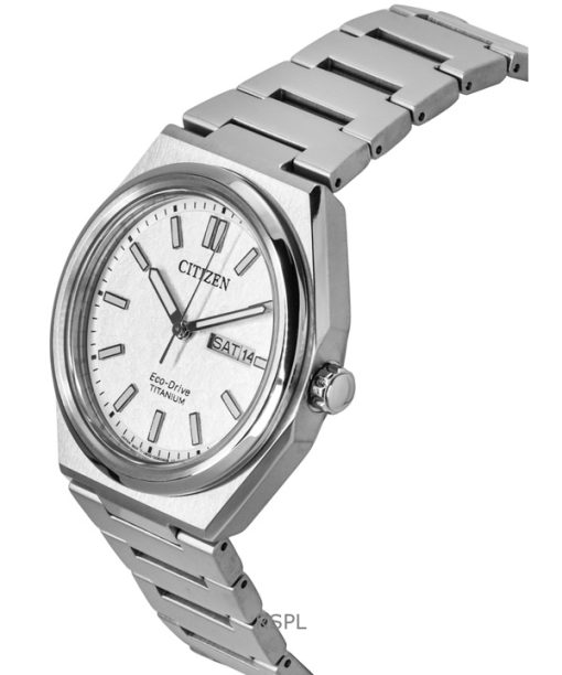 Citizen Zenshin Super Titanium White Dial Eco-Drive AW0130-85A 100M Men's Watch