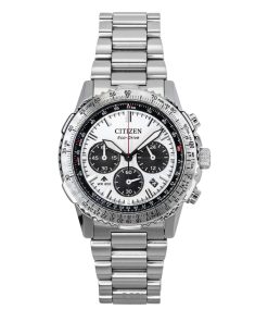 Citizen Promaster Navihawk Chronograph Stainless Steel White Dial Eco-Drive Diver's CA4660-61A 200M Men's Watch
