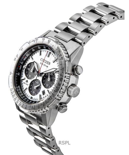 Citizen Promaster Navihawk Chronograph Stainless Steel White Dial Eco-Drive Diver's CA4660-61A 200M Men's Watch