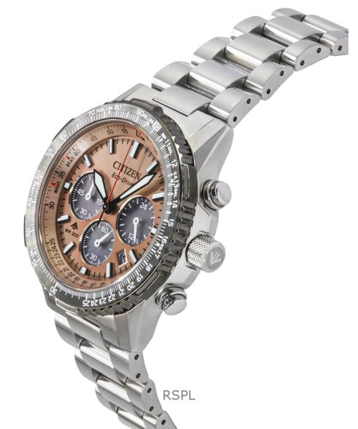 Citizen Promaster Sky Chronograph Stainless Steel Brown Dial Eco-Drive Diver's CA4664-60X 200M Men's Watch
