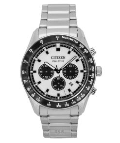 Citizen Eco-Drive Chronograph Stainless Steel White Dial CA4674-58A 100M Men's Watch