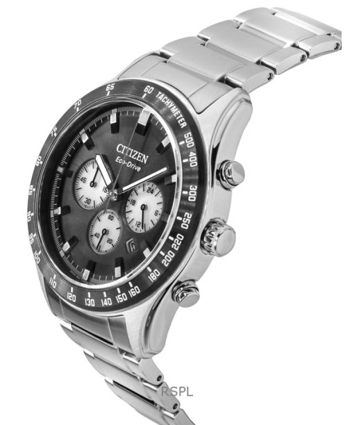 Citizen Eco-Drive Chronograph Stainless Steel Black Dial CA4674-58E 100M Men's Watch