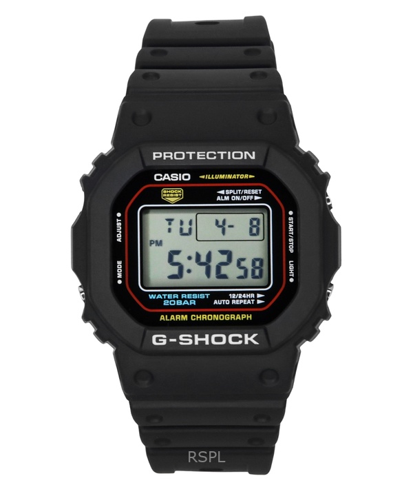 카시오 G-Shock 디지털 바이오 기반 수지 쿼츠 DW-5600RL-1 200M 남성용 시계