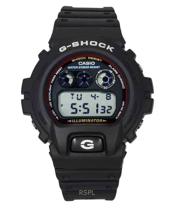 카시오 G-Shock 디지털 바이오 기반 수지 쿼츠 DW-6900RL-1 200M 남성용 시계