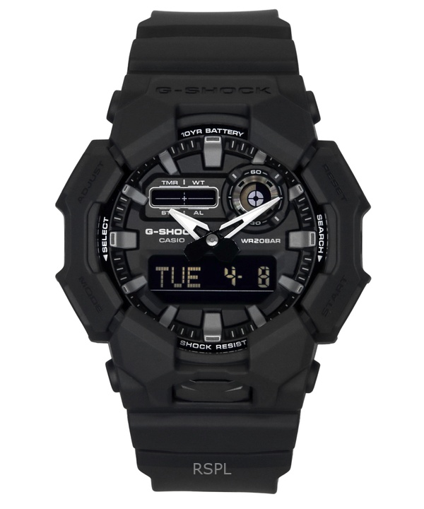 카시오 G-Shock 아날로그 디지털 바이오 기반 레진 스트랩 블랙 다이얼 쿼츠 GA-010-1A1 200M 남성용 시계