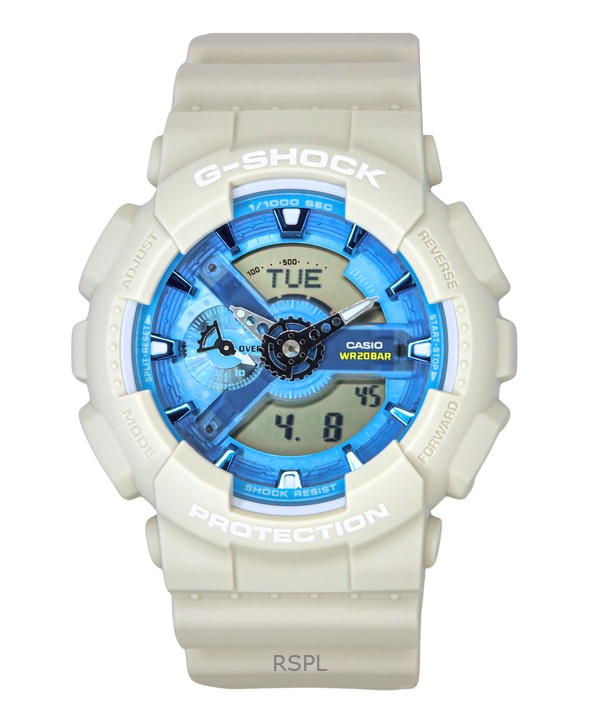 카시오 G-Shock 아날로그 디지털 바이오 기반 수지 블루 다이얼 쿼츠 GA-110AS-5A 200M 남성용 시계