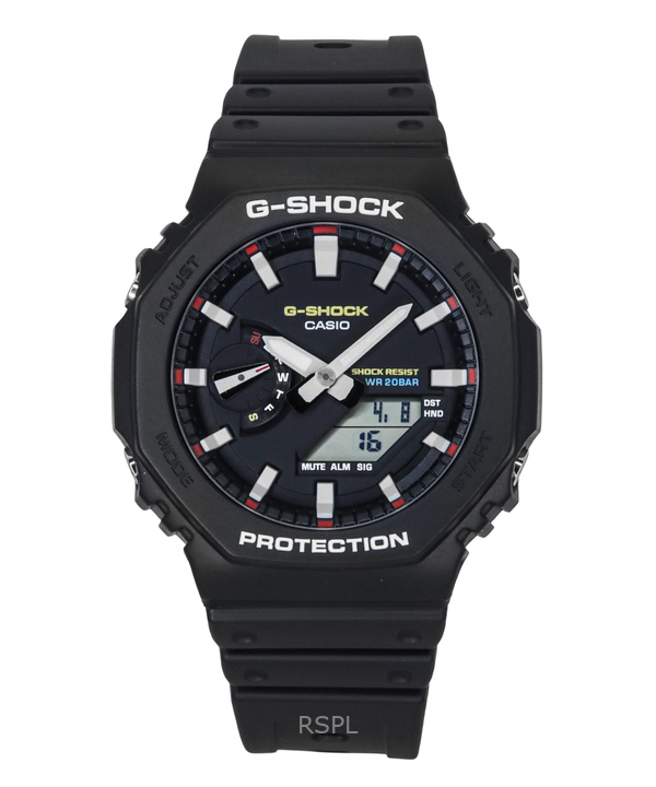 카시오 G-Shock 아날로그 디지털 바이오 기반 레진 스트랩 블랙 다이얼 쿼츠 GA-2100RL-1A 200M 남성용 시계