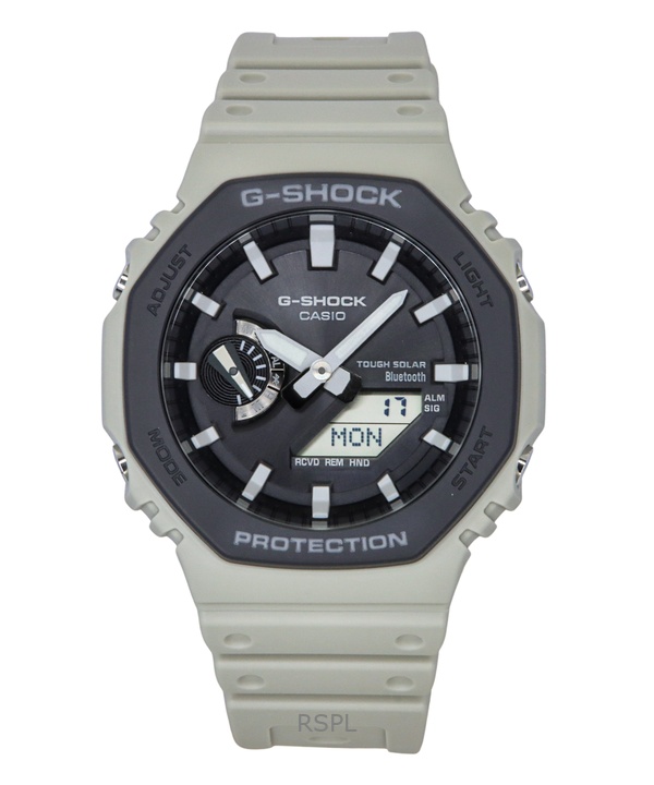 카시오 G-Shock 아날로그 디지털 스마트폰 링크 바이오 기반 레진 스트랩 블랙 다이얼 터프 솔라 GA-B2100LUU-5A 200M 남성용 시계