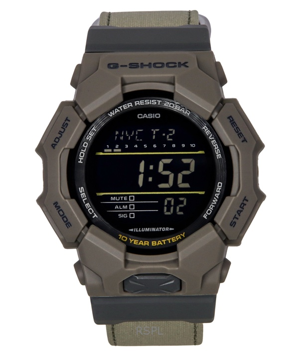 카시오 G-Shock 디지털 천 스트랩 쿼츠 GD-010CE-5 200M 남성용 시계