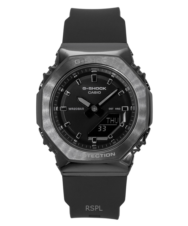 카시오 G-Shock 아날로그 디지털 바이오 기반 레진 스트랩 블랙 다이얼 쿼츠 GM-S2110B-8A 200M 여성용 시계